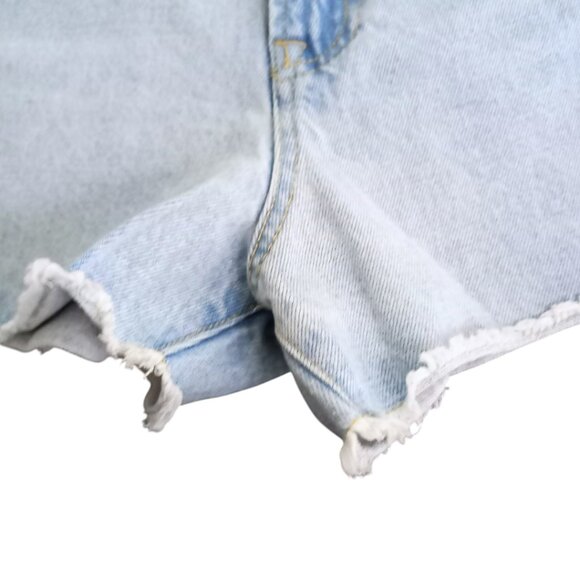 Forever 21 Light Wash Denim Shorts - Women’s Casual Cutoff High-Waisted Shorts, - Picture 9 of 11